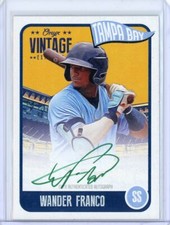 2020 Onyx Vintage WANDER FRANCO Green AUTO Autograph RC Rookie Card Rays /50