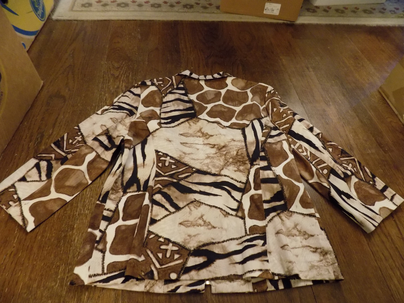 Chico's Animal Patchwork Print Stretch Soft Brown… - image 5