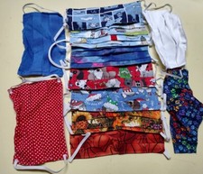 11pk Handmade Face Masks Fashion Washable Assorted FRHP