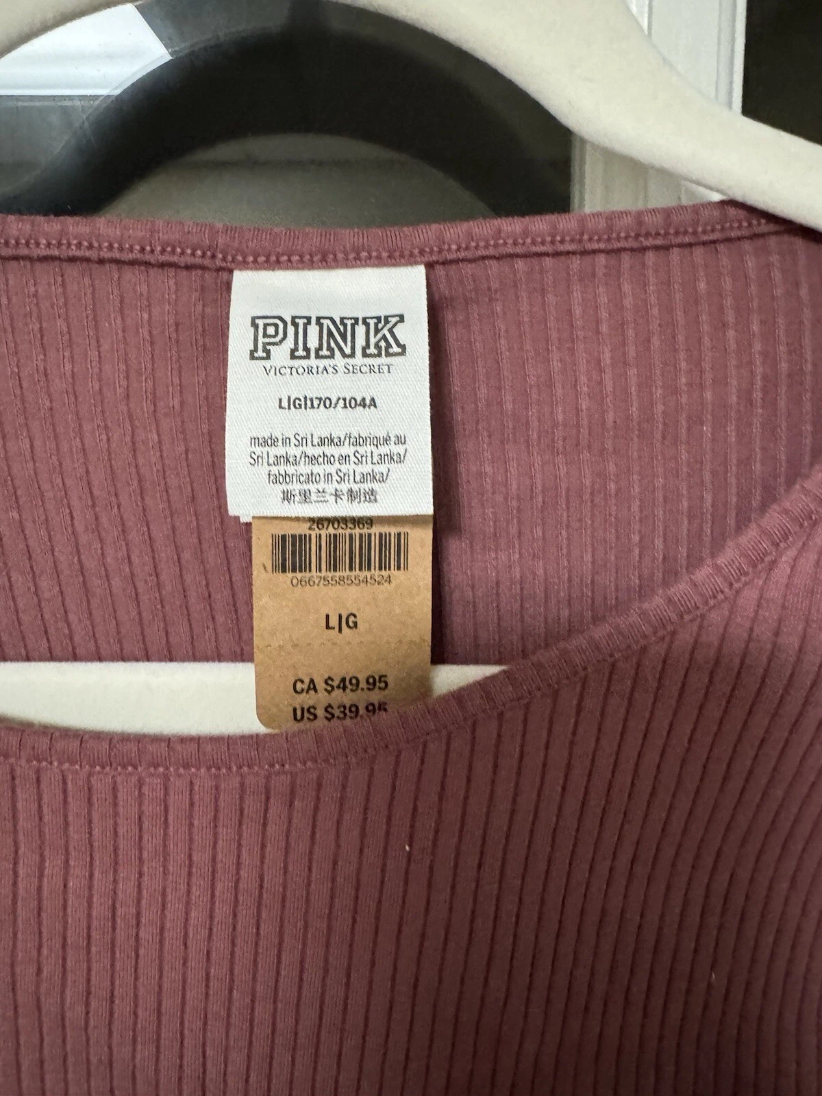 UNDERCOVER Abito Victorias Secret rosa manica lunga ritagliato a costine grande nuovo con etichette