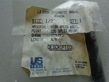 US TOOL 1/2 " HIGH SPEED STEEL 135 SPLIT POINT REDUCED SHANK 