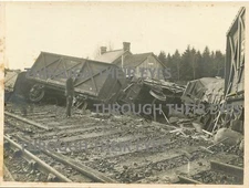 Original photo Halwill Junction station rail crash 1905 near Oakhampton LSWR