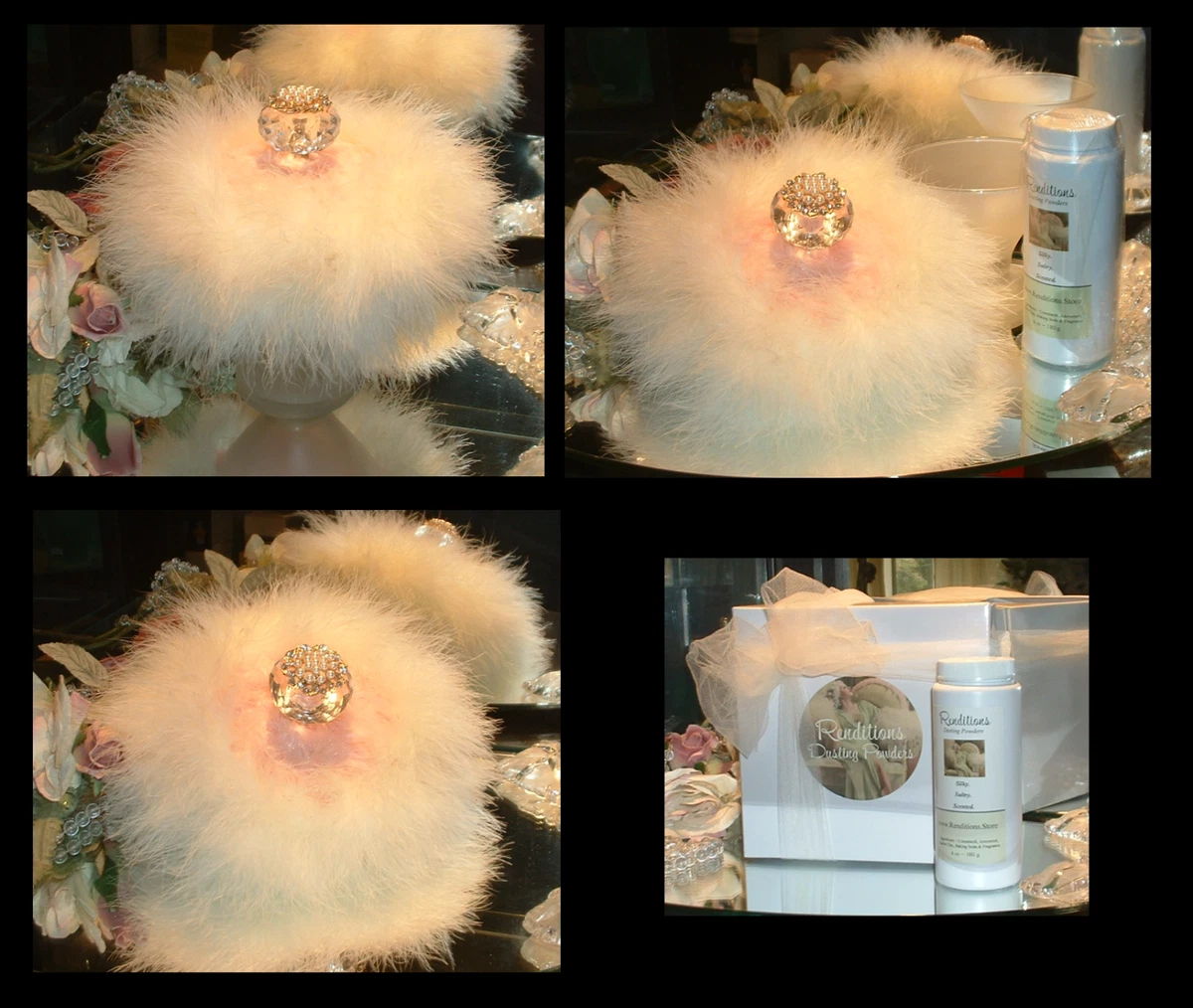 Just Peachy by Renditions 6 oz Scented Dusting Body Powder Puff