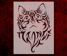 Tribal Kitten Cat 8.5" x 11" Stencil FAST FREE SHIPPING 601