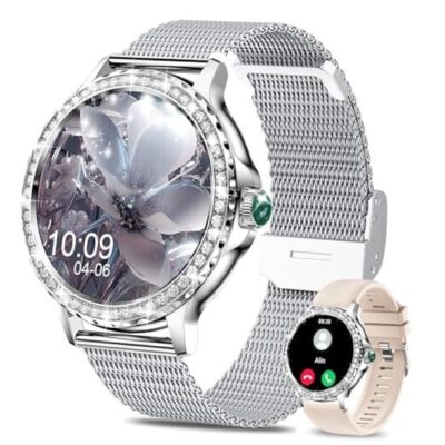 Smart Watches for Women, 1.3 HD Fitness Tracker Watch with Blood Elegant-Sliver