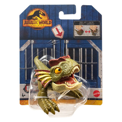 Mattel - Jurassic World Dominion Uncaged Wild Pop Ups - DILOPHOSAURUS (3 inch)