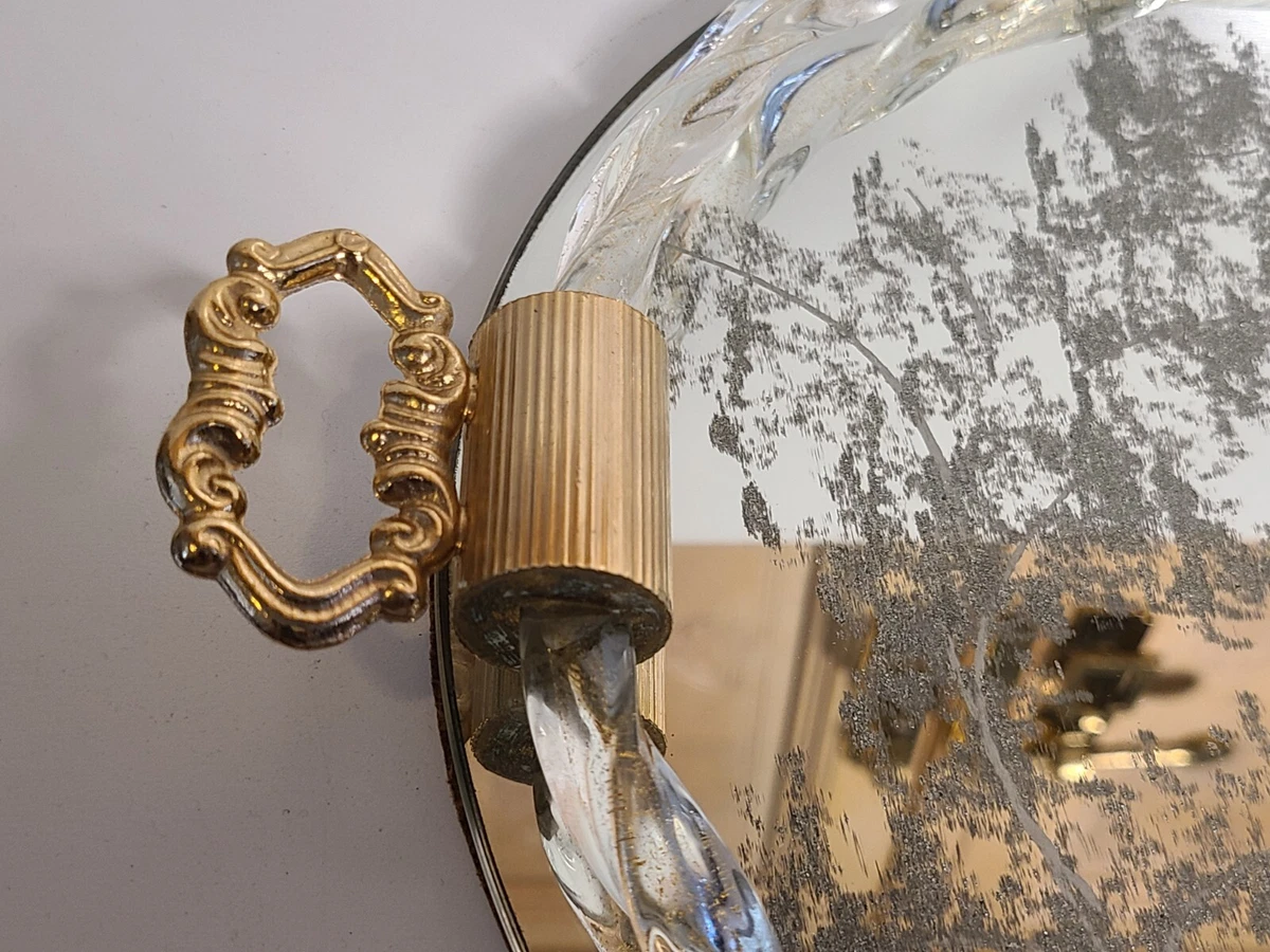 Italian Murano Glass Wall Mirror Etched Venetian Antique #3