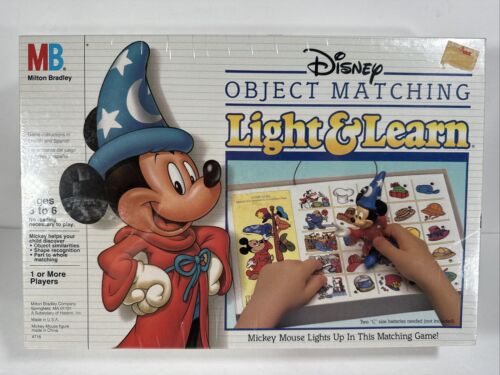 Vintage 1989 Disney Object Matching Light & Learn Game Milton-Bradley NEW Sealed - Picture 1 of 10