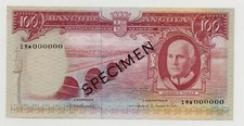 ANGOLA PORTUGAL 100 ESCUDOS 1962 PICK 94 SPECIMEN UNC