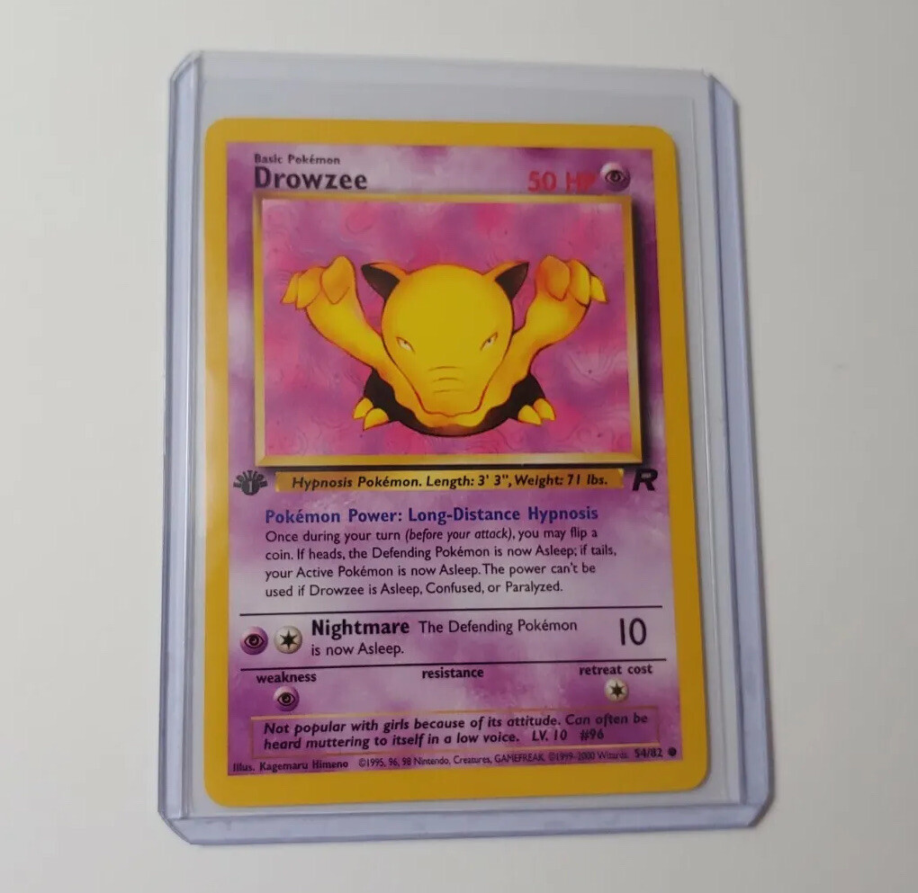 1st Edition Team Rocket Drowzee 54/82 Pokemon Card Common NM-Mint
