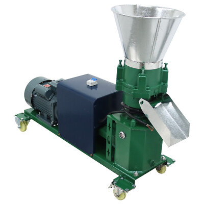 No Plate! 220V Animal Chicken Feed Pellet Mill Machine Body 4 Head Press Rollers