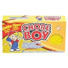 (12-2pk)-Chore Boy Golden Fleece Non-Metallic Cloth Sponges & Woven Scrubbers