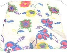 Womens Sheer Flower Floral Sheer Square Neck Scarf Multicolor 18" New Tag