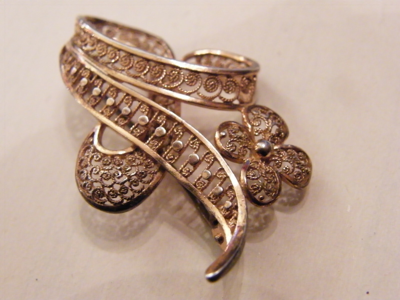 Solid Silver Vermeil Brooch 925 - image 2