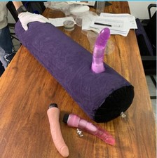 Inflatable Sex Pillow with Hole Anal Plug Vibrator Dildo G-spot Stimulate SexToy