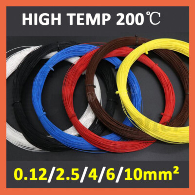 HIGH TEMP 200  PTFE Silver Copper Wire 0.12-10mm² Earphone DIY Cable Mulitcolor