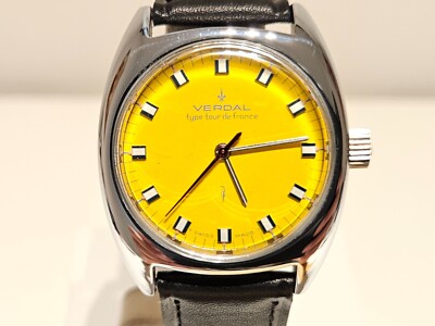 VINTAGE RARE YELLOW DIAL MEN'S MECHANICAL WATCH 