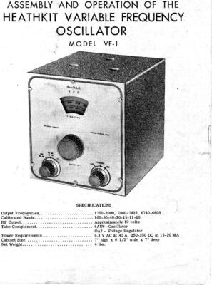 Assembly & Operation Manual Instructions for Heathkit VF-1
