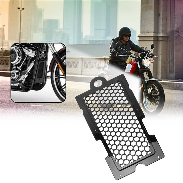Black Motorcycle Radiator Grille Guard Cover Protector For Harley