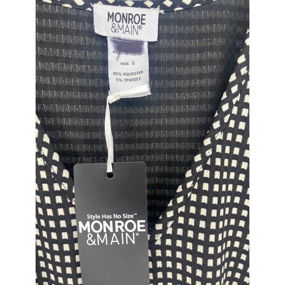 Monroe and Main NEW Black Stretch Tie Front Sheath Dress Size SMALL Black  White | eBay