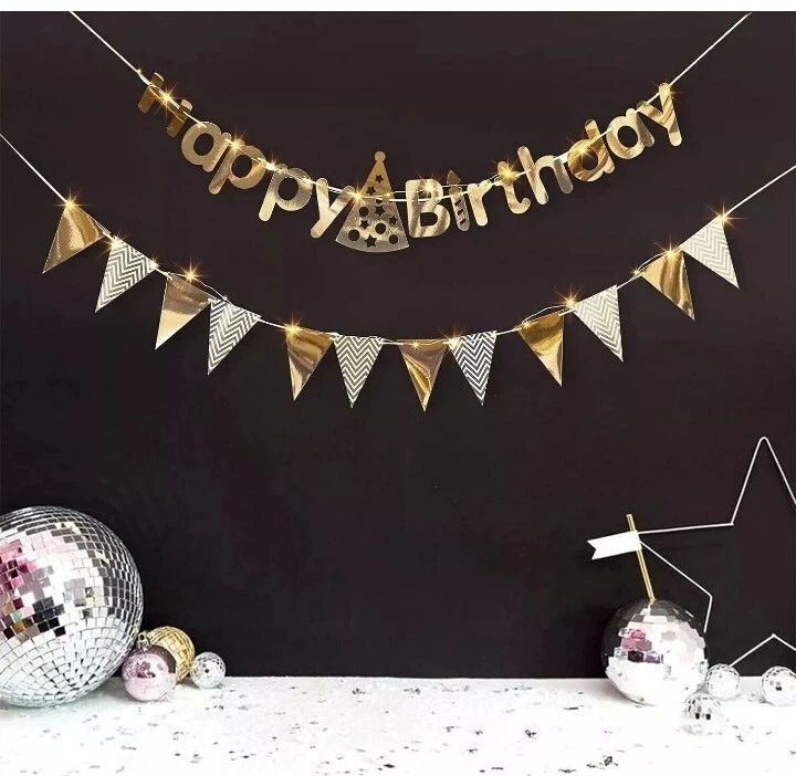 Баннеры на день рождения набор украшений баннеры с 16 футами 50 светодиодными батареями волшебные огни - Изображение 3 из 4