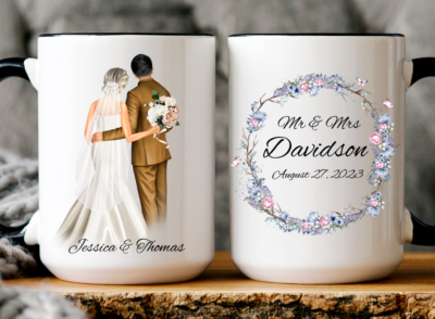 Custom Newlywed Wedding Day Gift For Couple Coffee Mug Bride Groom Bridal  Shower | eBay
