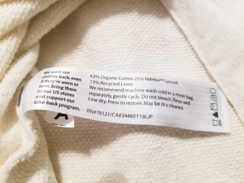 Eileen Fisher Drape Neck Wrap Women's Size XXS/XS Cream Kimono Jacket Side Tie - Picture 5 of 5