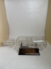 Large Lichfield Glass Ship in Bottle Terra Nova 27cm Handmade England