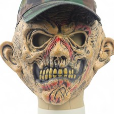 Fun World Zombie Monster Mask Camo Baseball Hat Halloween Skull Scary Costume