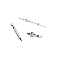 SILVER WATCH HANDS SET FOR ETA 2824 TUDOR MOVEMENT SUBMARINER SILVER PLATED