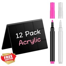 12 Pack Mini Chalkboard Signs Food Labels Reusable Acrylic Markers