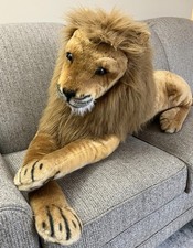 Melissa Doug Jumbo Lion Plush 2102 Life-Like Stuffed Animal XL 6ft Soft Toy