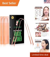 Set of 2 Ayurvedic Copper Tongue Scrapers for Fresh Breath  Travel Ease