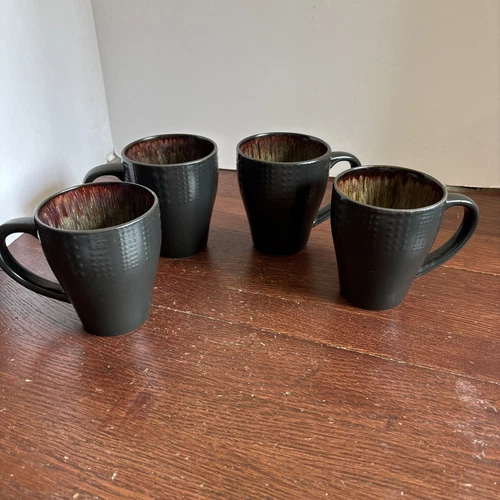 4 Gourmet Basics by Mikasa "Linden" Coffee Tea Cups Mugs Set