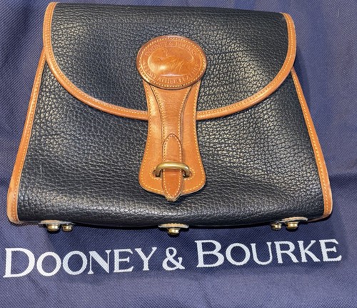 DOONEY & BOURKE ESSEX AWL CROSSBODY BAG BLACK PEBBLE LEATHER USA VINTAGE Purse
