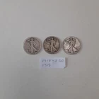3 Walking Liberty Half Dollars (2) 1918-S, 1919,  Avg. Circulated 90% Silver