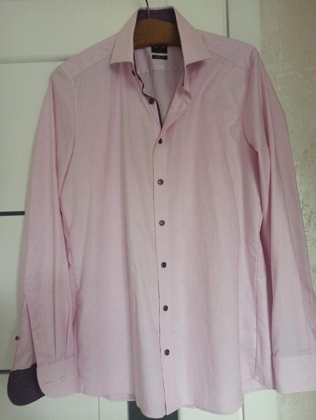 Men Olymp Shirt Pink Cotton 38 / M / 46 #BWXV