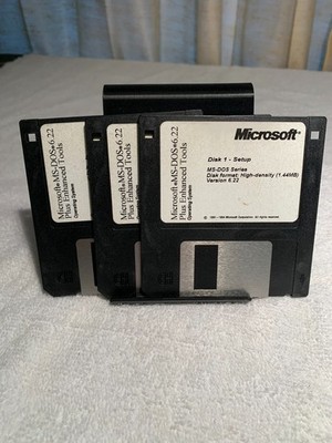 Microsoft DOS 6.22 3.5  Floppy Disks 1-3