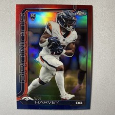 2025 Topps Chrome NFL RJ Harvey Red White Blue Refractor Rookie/RC #330 Broncos 