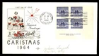 Mayfairstamps Canada FDC 1964 block Christmas seasons greetings rose craft First