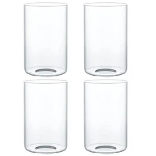 Skelang Clear Lip-less Glass Lamp Shade, Cylindrical Light Cover with Fitter