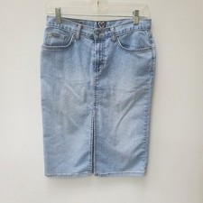 XOXO Denim Skirt Front Split Light Wash Size 3/4