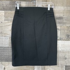 Express Black Pencil Skirt Womens Size 2 Gathered Detail on Hips Career Work