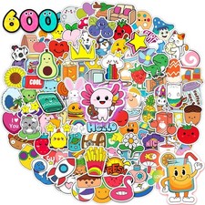 600Pcs Stickers for Kids Water Bottle Vinyl Waterproof Scrapbook Cute Bulk