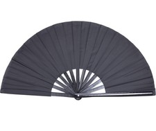 HONSHEN Large Folding Hand Rave Fan for Men Women Dance Large, Black Bamboo