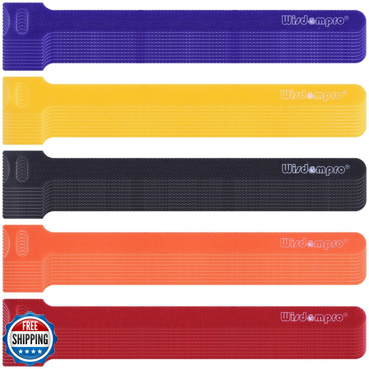 50 Pack 8 Inches Hook and Loop Strap, Self-gripping Fastening Cord Cable Ties