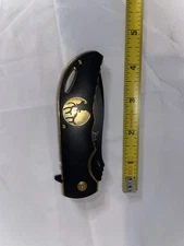 Elk Ridge Gold Titanium Black Stainless Linerlock Folding Pocket Knife 134