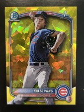 2025 Bowman Draft Sapphire Kaleb Wing 1st Yellow /75 Chicago Cubs #BDC-131