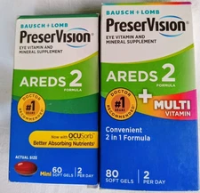 PreserVision AREDS 2 + Multi Vitamin Softgels 140 Ct EXP 12/2025 MIX LOT 2pk