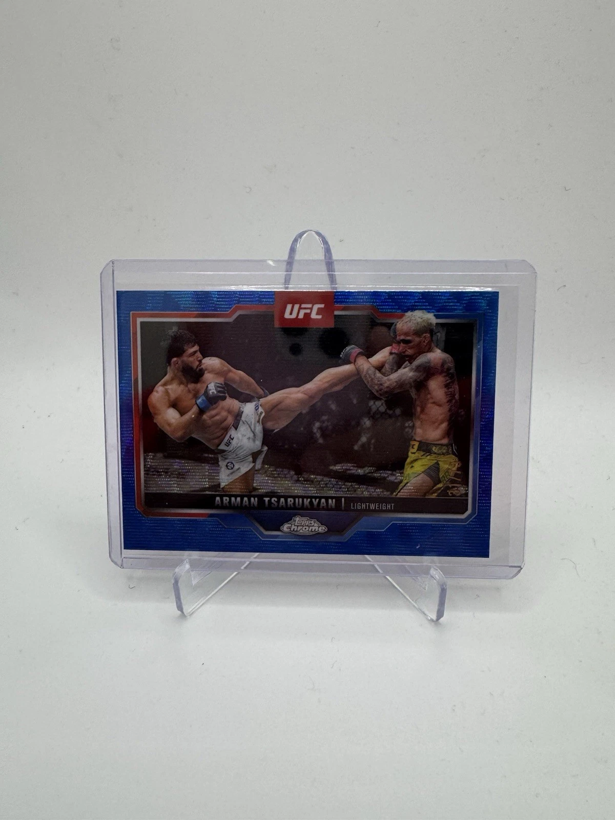2025 Topps Chrome UFC Blue Wave Refractor #94 Arman Tsarukyan /75 SP GM